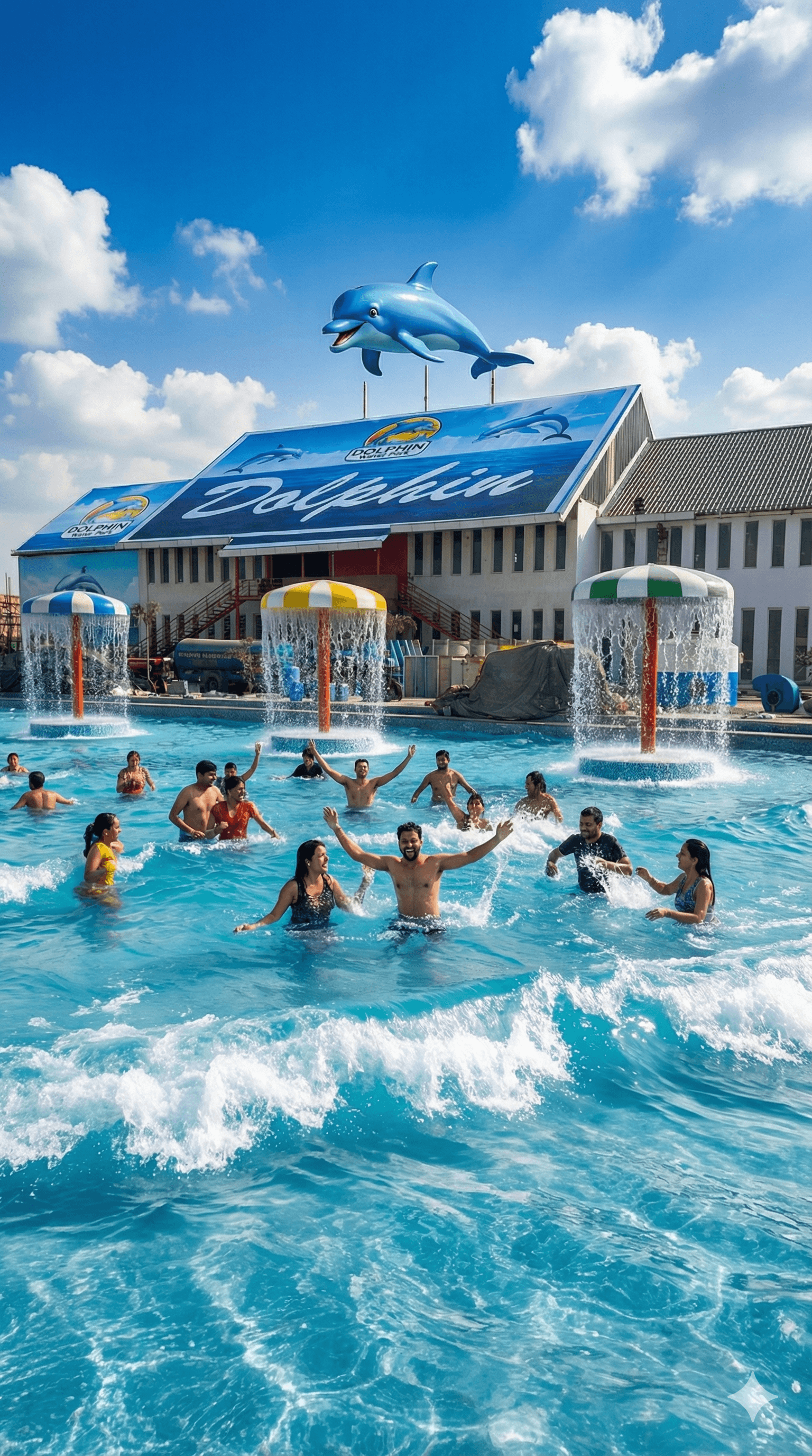 Upcoming wave pool at Dolphin Fun & Food designed for family water fun and entertainment.